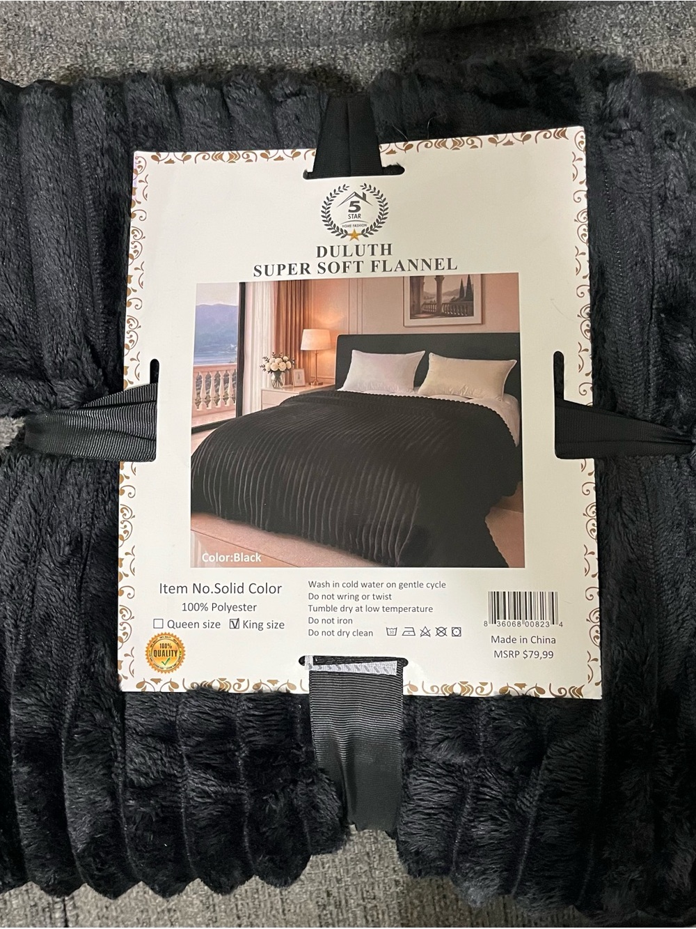 Super Soft Flannel Black Comforter